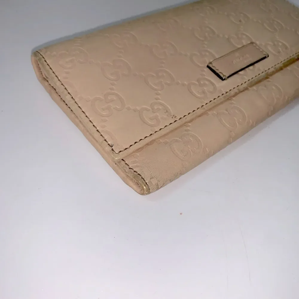 Authentic GUCCI Guccissima Long Clutch  Wallet Beige - Picture 7 of 14